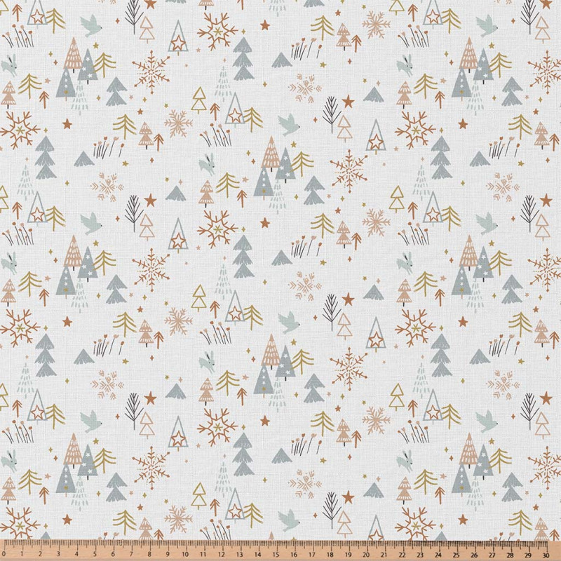 Printed Cotton ENIDE White / Brown Sugar